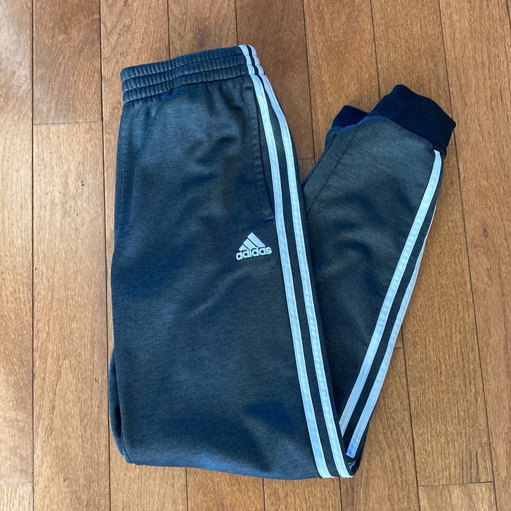 Adidas Fleece Lined Athletic Track Pants Joggers - YL 14/16